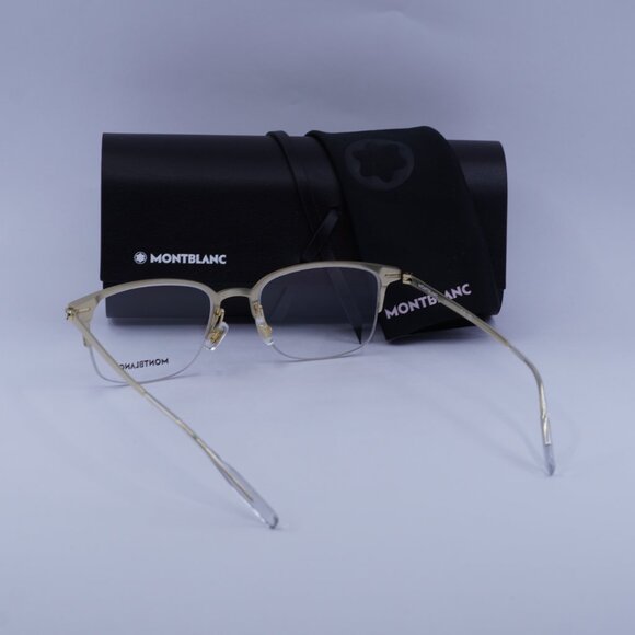 Montblanc MB0234OK 001 Square Eyeglasses 52mm – Gold - Picture 5 of 11